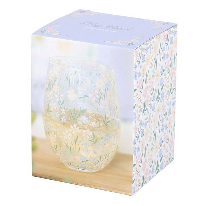 Steelloos glas met delicate lente bloemenprint 🌸