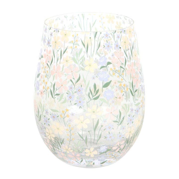 Steelloos glas met delicate lente bloemenprint 🌸