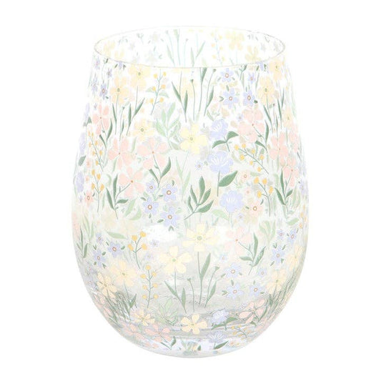 Steelloos glas met delicate lente bloemenprint 🌸