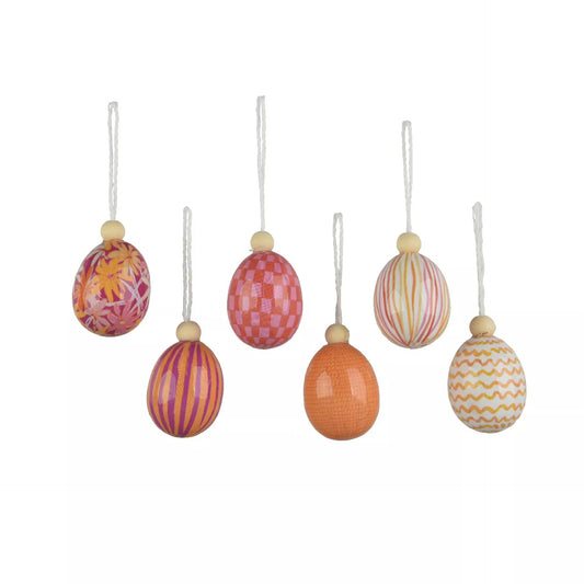 Paasei Set β 6 Stuks | Roze Oranje