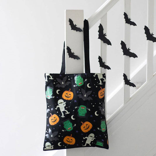 Monster Mash Halloween Print Polykatoenen Tas