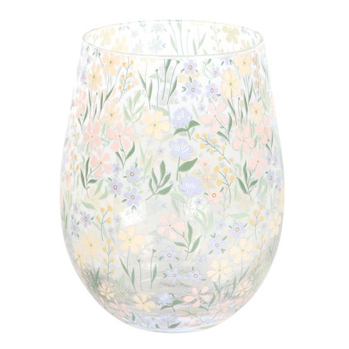 Steelloos glas met delicate lente bloemenprint 🌸