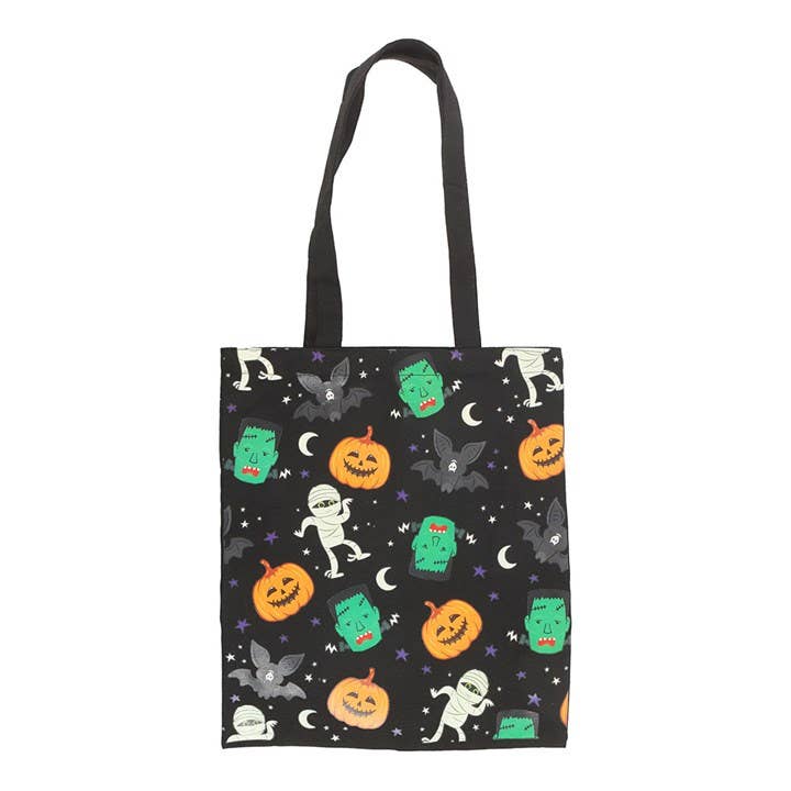 Monster Mash Halloween Print Polykatoenen Tas