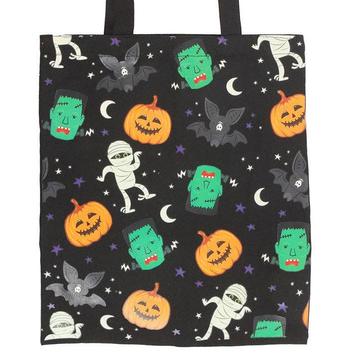 Monster Mash Halloween Print Polykatoenen Tas
