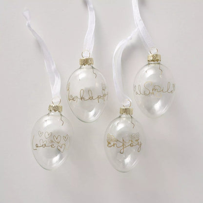 Boltze Home Glazen Paasei Hangers – Set van 4 | Goud ✨🥚