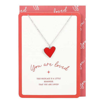 You Are Loved Heart Hanger Necklace Wenskaart