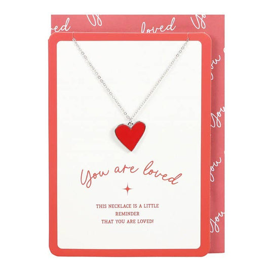 You Are Loved Heart Hanger Necklace Wenskaart