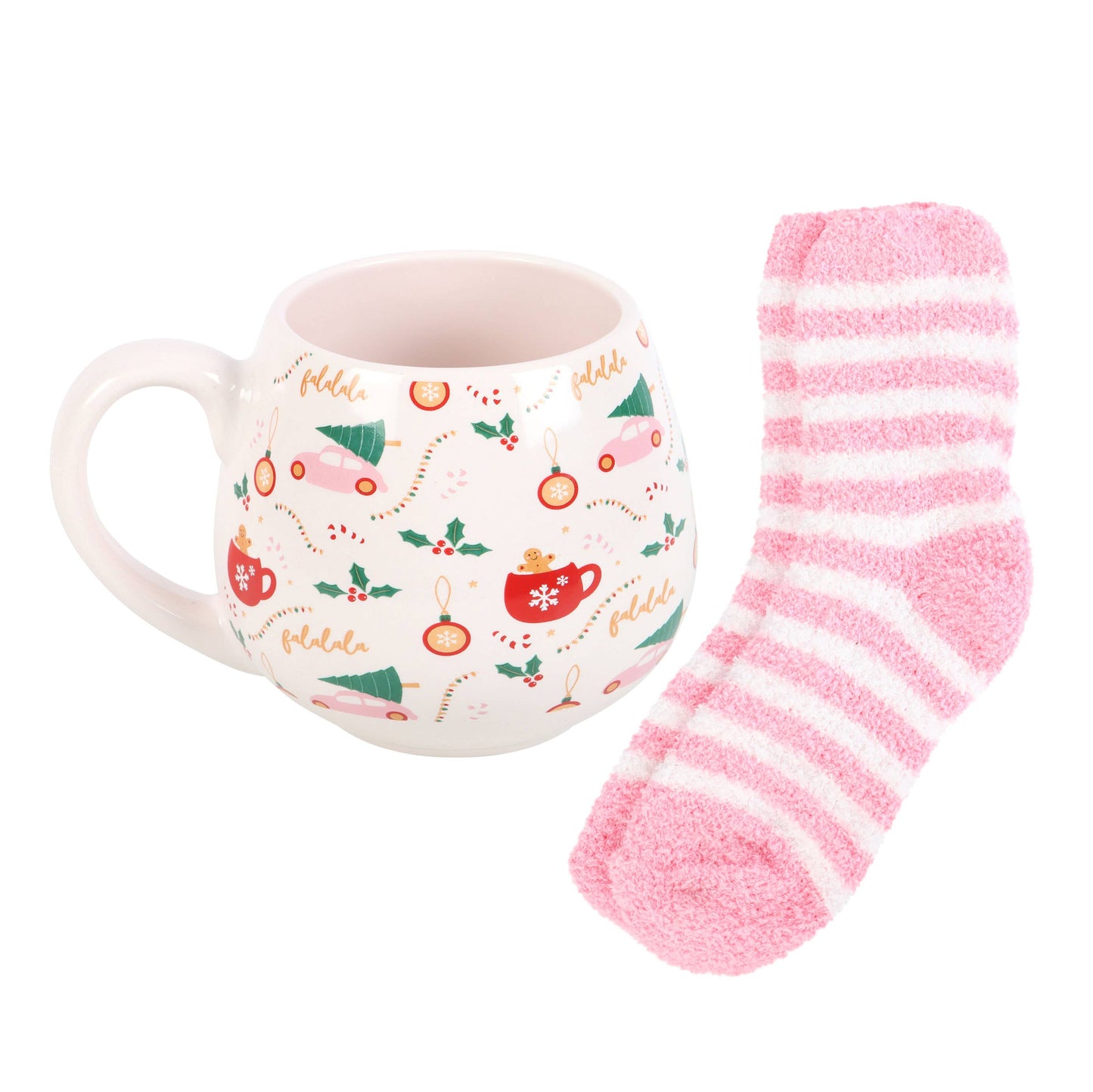 Sugarplum Leuke set met mok en sokken met kerstprint