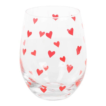 Steelloos glas met hartjesprint – Een vleugje liefde in elk drankje ❤️