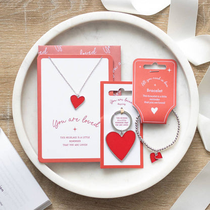 You Are Loved Heart Hanger Necklace Wenskaart