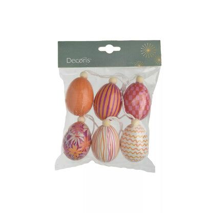 Paasei Set – 6 Stuks | Roze Oranje