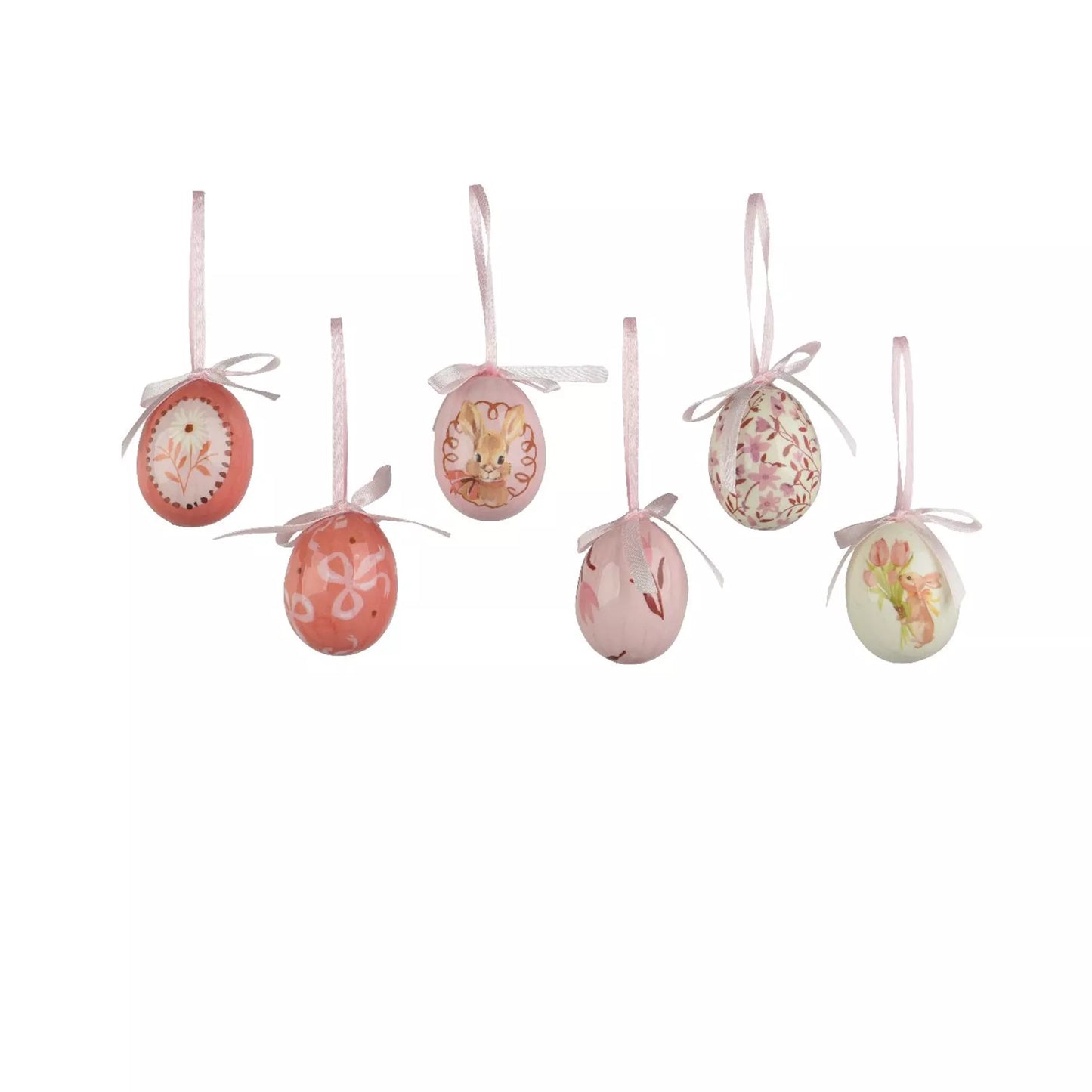 Paasei Set – 6 Stuks | Roze Konijn