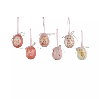 Paasei Set – 6 Stuks | Roze Konijn