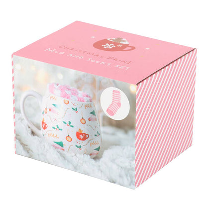 Sugarplum Leuke set met mok en sokken met kerstprint
