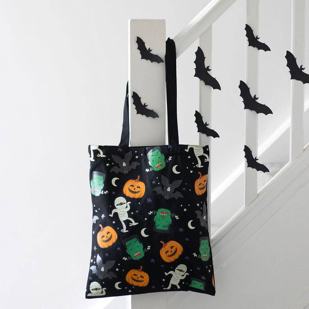 Monster Mash Halloween Print Polykatoenen Tas