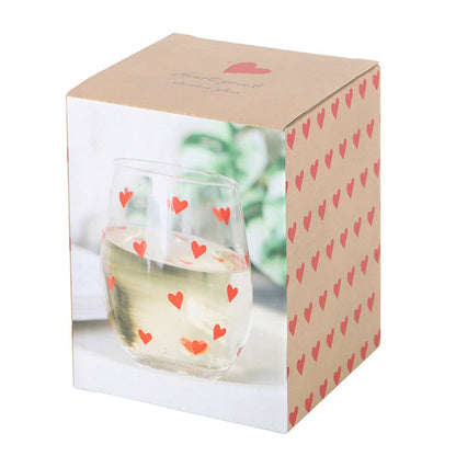 Steelloos glas met hartjesprint – Een vleugje liefde in elk drankje ❤️