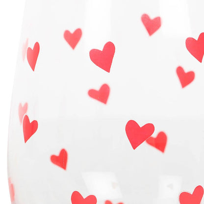 Steelloos glas met hartjesprint – Een vleugje liefde in elk drankje ❤️